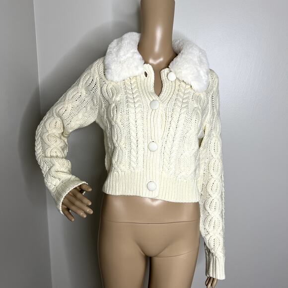Forever 21 Knit Fur Cardigan Sweater - Picture 1 of 9